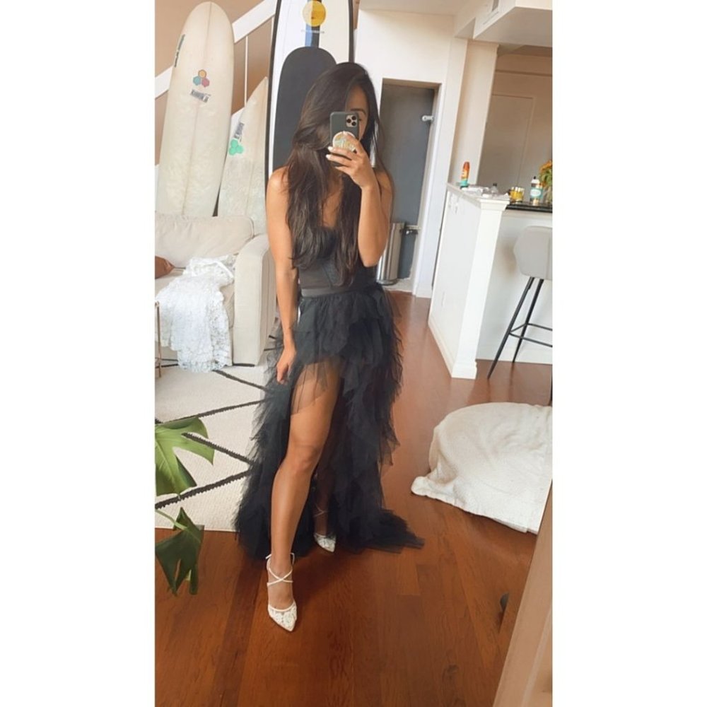 Black For Love & Lemons Bustier Gown